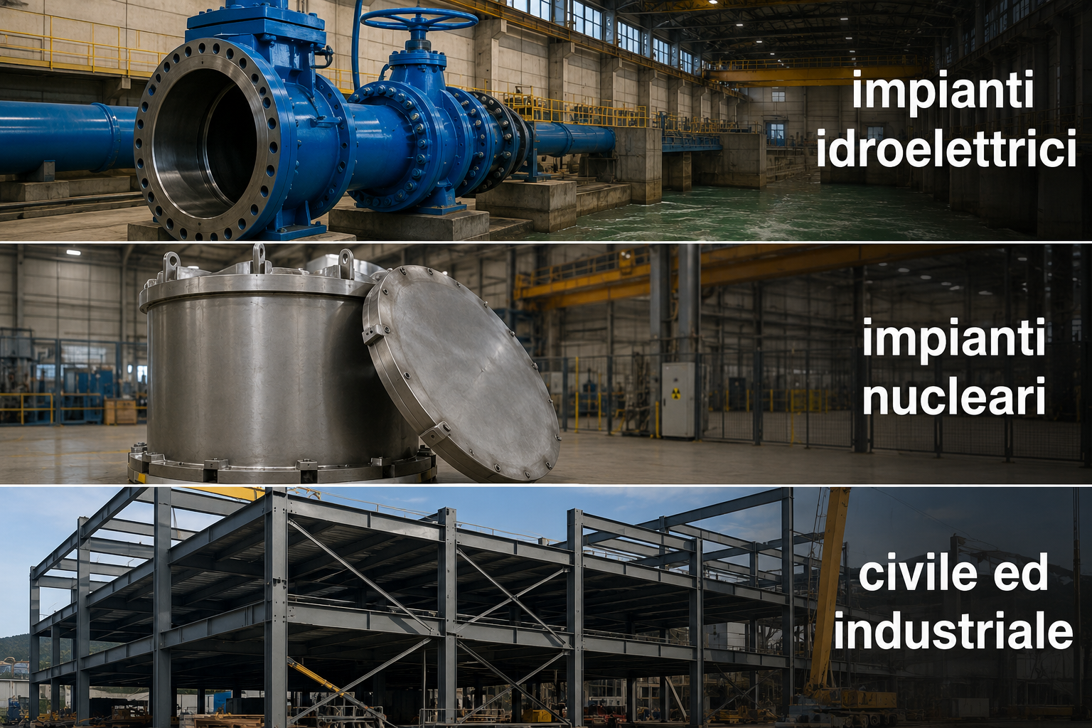 Ispezioni tecniche negli impianti idroelettrici, nucleari e nel settore civile ed industriale
